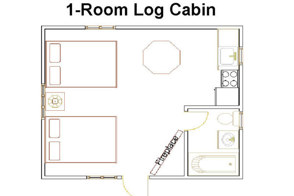 1 Room Log Cabin Floor Plan